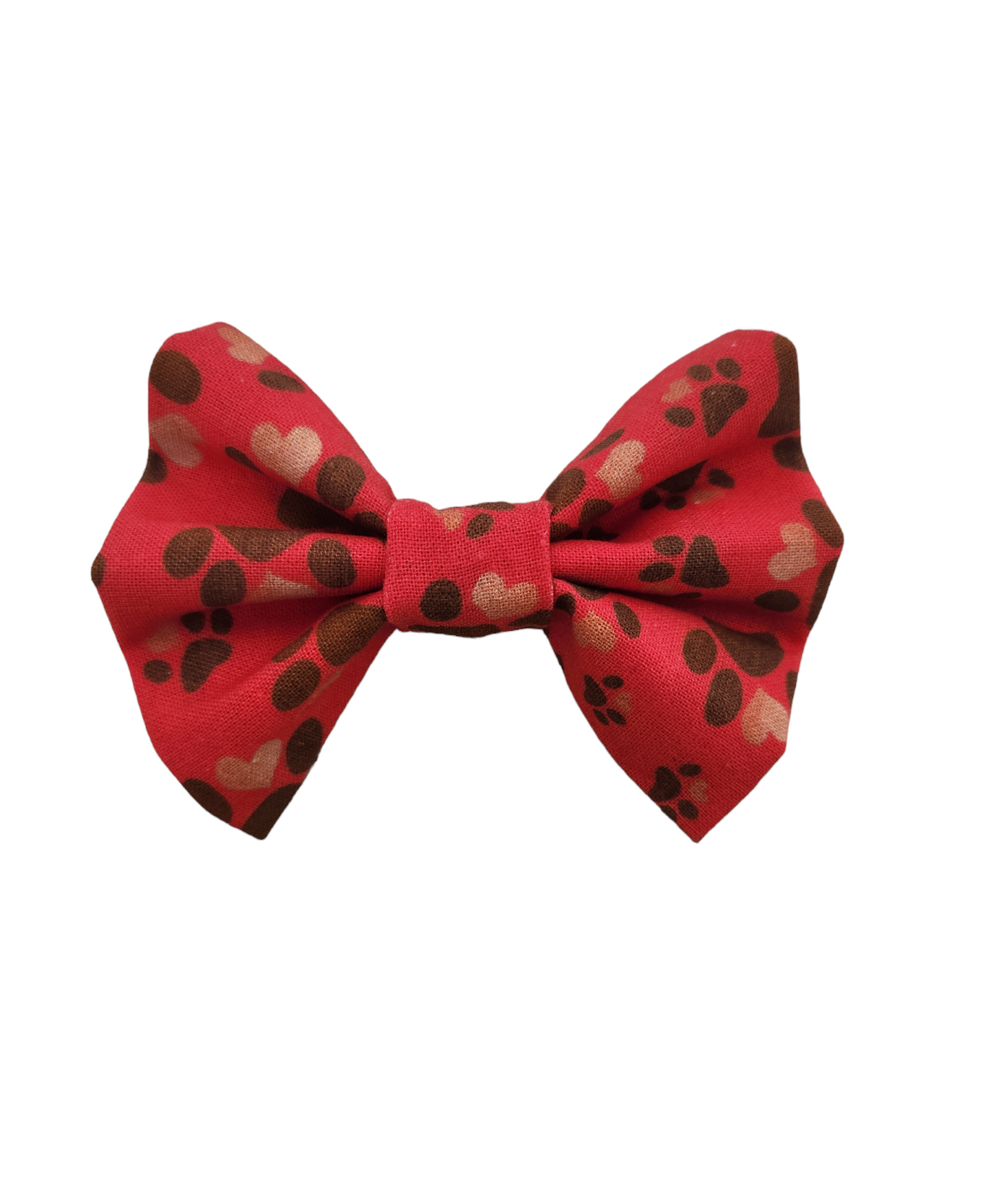 Small Red Paw Print Bow