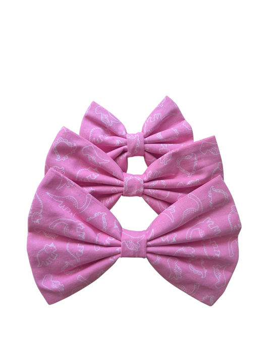Pink Dino Bow