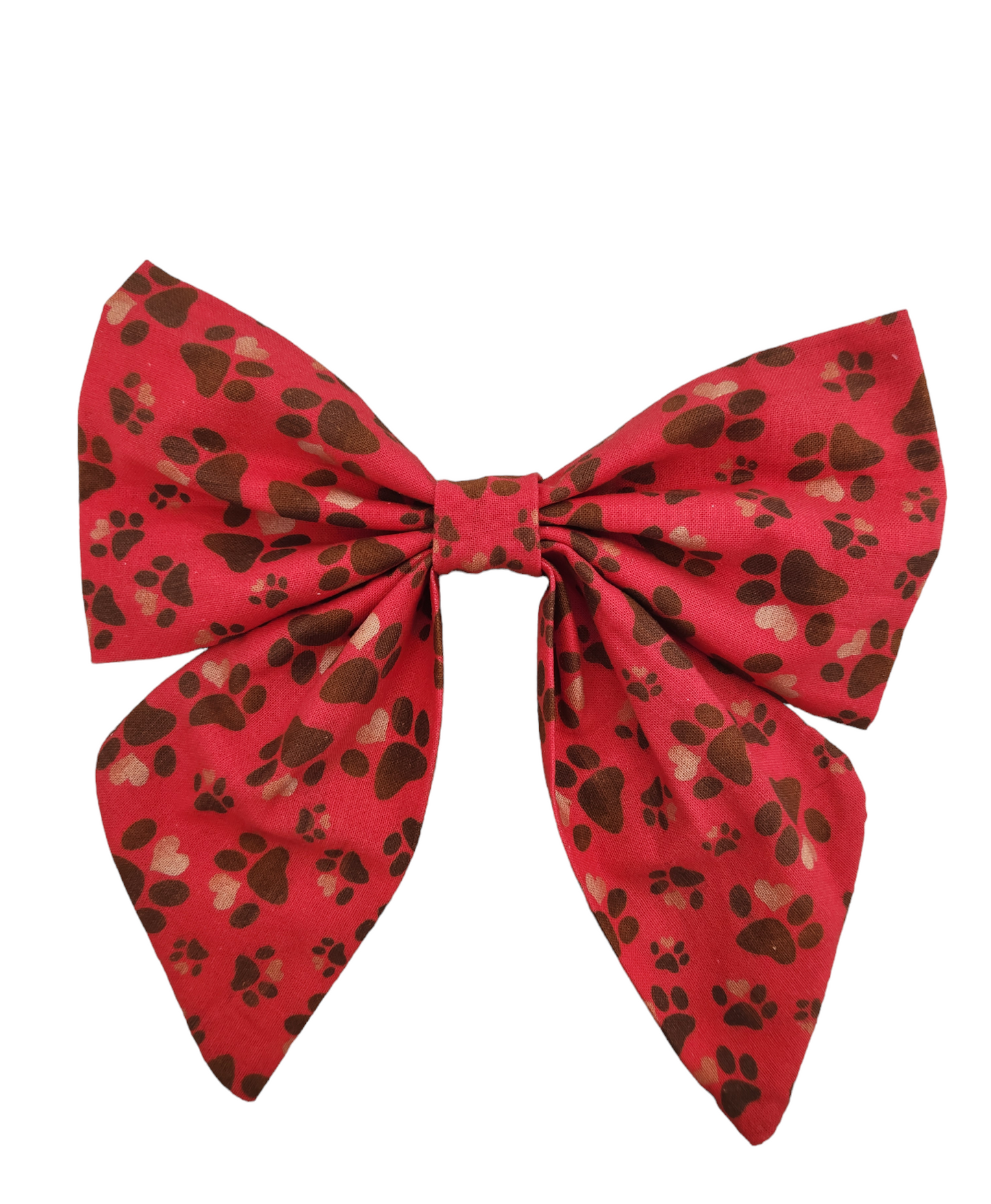 Large Red Paw Print Sailor Bow