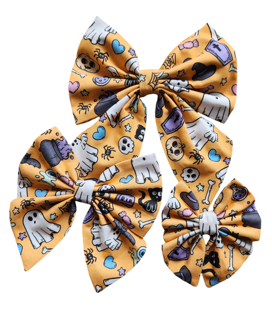 Light Orange Spooky Sailor Bow